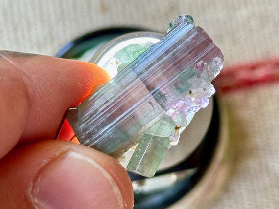 Bicolor Tourmaline from Barra do Salinas, Teal Blue-Green & Pink, 10.1g, Rare Find, Minas Gerais, Brazil P947