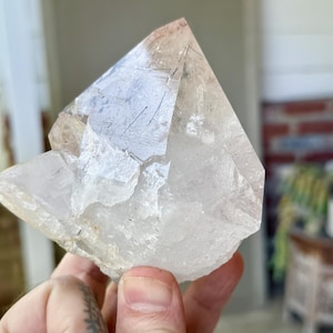 Himalayan Cathedral Quartz with Black Rutile, 617g, Water Clear, High-Altitude Quartz, Manihar Mountains, Himachal Pradesh, India X894