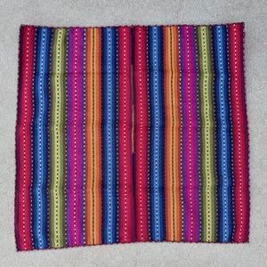 Andean Manta Cloth from Chinchero, Peru, 31&quot; x 33&quot; (79 cm x 84 cm), Large Hand Loomed Mesa Cloth for Shamanic Ceremony