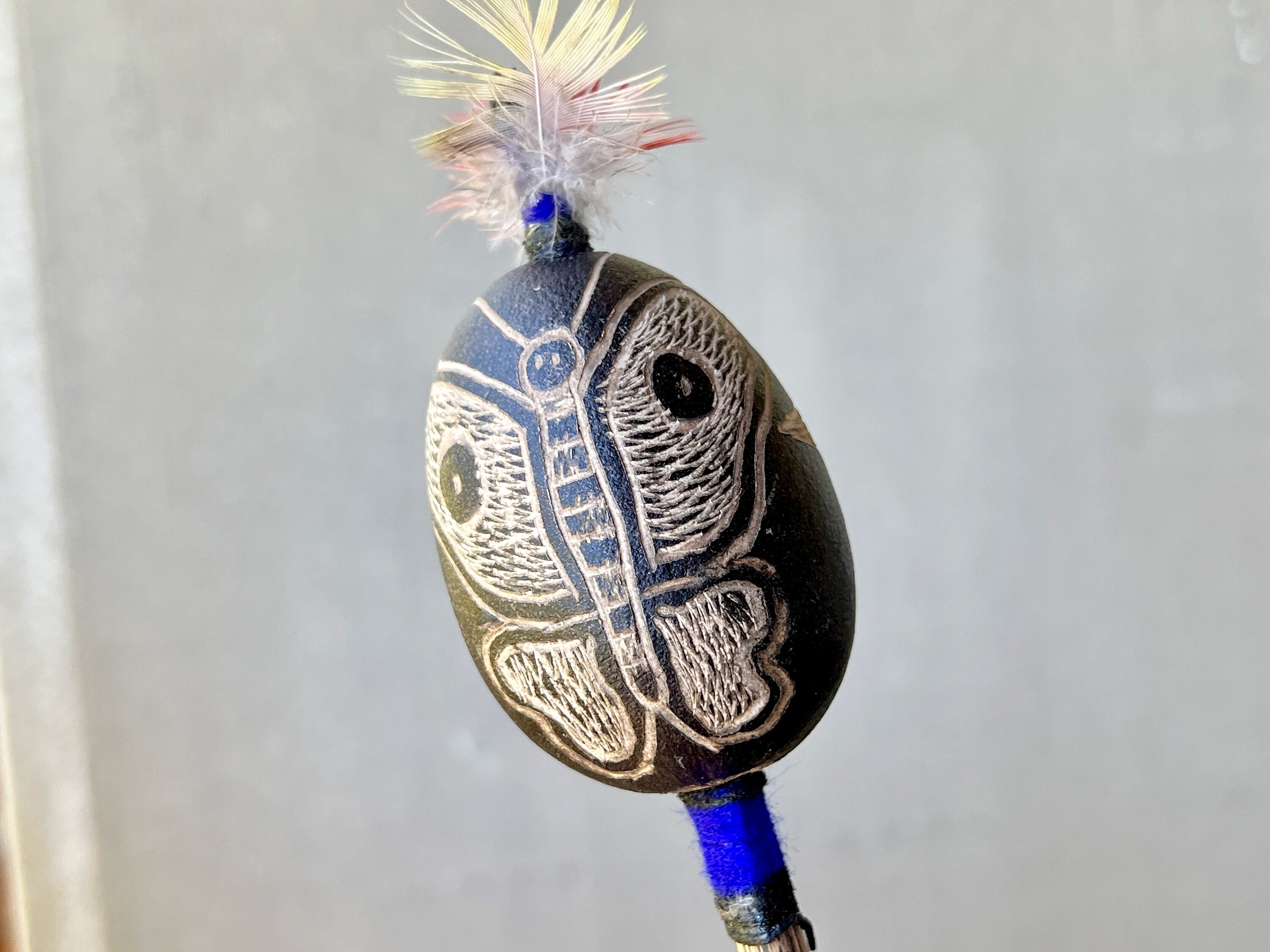 Shaman Rattle with Butterfly, Hummingbird or Dolphin, Traditional Small ...