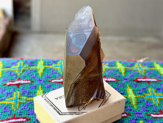 Pele's Dream Lemurian, Smoky Citrine, Time Link Activation, 137g, Self-Standing, Shadow Work & Trauma Healing, Goias, Brazil B491