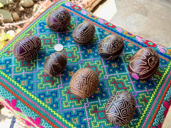 Shaman Rattle, Traditional Shipibo Gourd Shaker, Choose ONE of Eight, Handmade in Iquitos, Peru