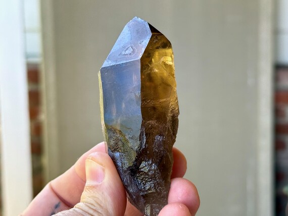 Pele's Dream Lemurian, Smoky Citrine, 162g, New Find, Shadow Work & Trauma Healing, Goias, Brazil A551