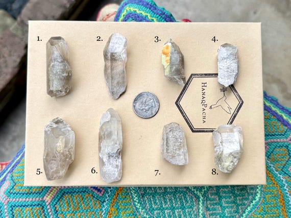 White Phantom Quartz, Choose One of Eight, Kaolinite Included Quartz, Crystal for Purification & Detoxification, Minas Gerais, Brazil S064