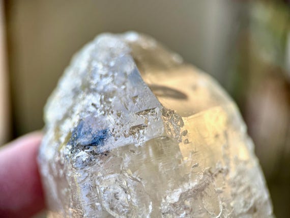 Trigonic Lemurian Dissolution Quartz, Black Phantoms & Hydrothermal Etchings, 303g, New Find, Transformation and Evolution, Brazil W781