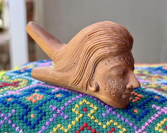 Diosa Kuripe, pipa aplicadora chamánica tallada a mano, espíritu divino femenino de las plantas