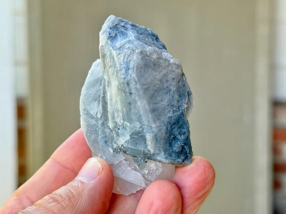 Indicolite Quartz, Blue Tourmaline Inclusion, 106g, New Find, Psychic Ability & Mediumship, Jenipapo, Minas Gerais, Brazil T349