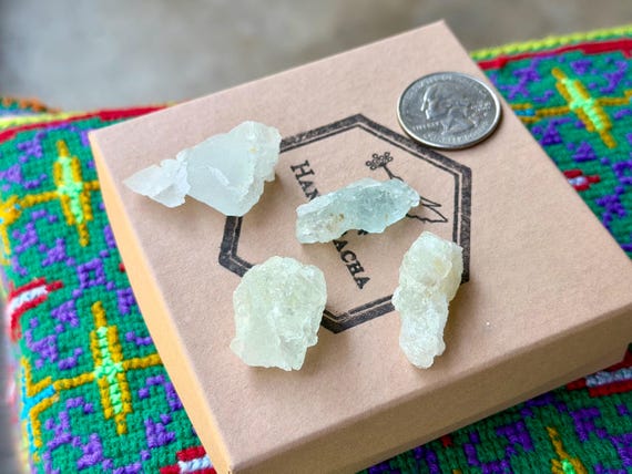 Aquamarine Lot, 4 pcs, Hydrothermally Etched, Throat Chakra & Self-Expression, Medina, Minas Gerais, Brazil B619