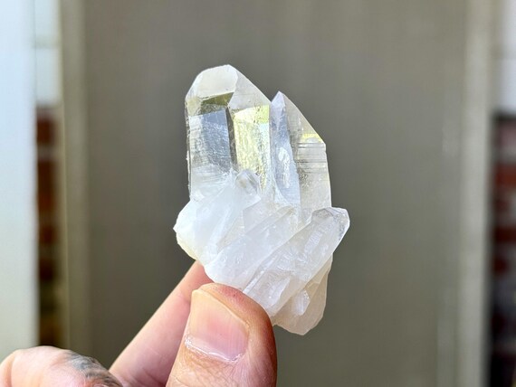 Lemurian Quartz, Tantric Twin Formation, 50g, Water Clear Clarity, La Belleza Mine, Santander, Colombia S618
