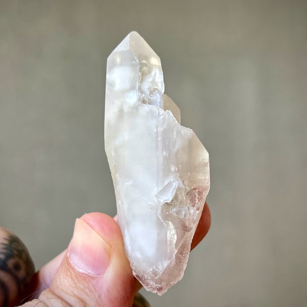 White Phantom Quartz with Kaolinite (Clairaudience, Purification), Angel Phantom Quartz, Corinto, Brazil M066