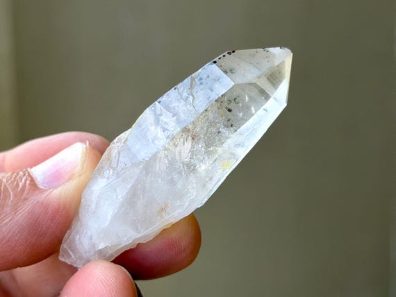 Lemurian Quartz with Seraphinite, Green Clinochlore Inclusions, 34g, New Find, Diamantina, Minas Gerais, Brazil A893