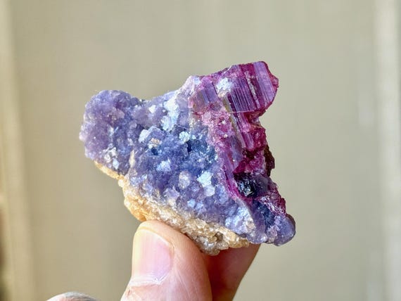 Unicorn Stone, Purple Lepidolite & Pink Tourmaline, 44g, Heart Healing, Coronel Murta, Minas Gerais, Brazil A224