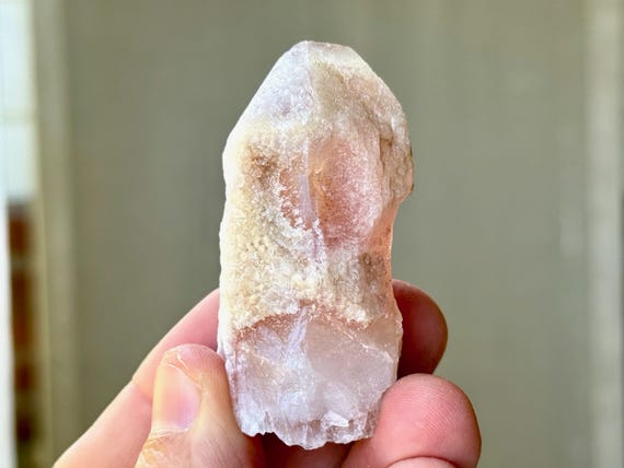 Pink Dreamsicle Lemurian Quartz, Sugar White Frost Inclusions, 65g, Dream Coat Lemurian, Minas Gerais, Brazil T670