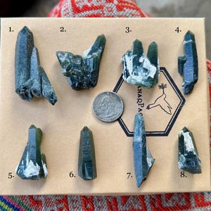 Grön Hedenbergitkvarts, helt naturlig, Välj EN av åtta, hjärt- och rotchakra, Inre Mongoliet A141