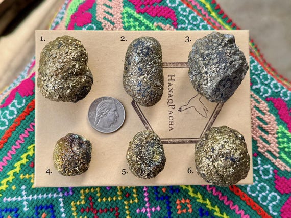 Rainbow & Golden Pyrite Marcasite Nodules, Naturally Iridescent, Choose ONE of Six, Stone of Attraction and Balance, Pakistan A054