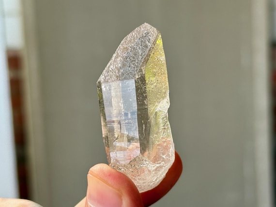 Golden Healer Starbrary Quartz, Glyphs & Etched Facets, 44g, Water Clear Quartz with Star Markings, Minas Gerais, Brazil A147