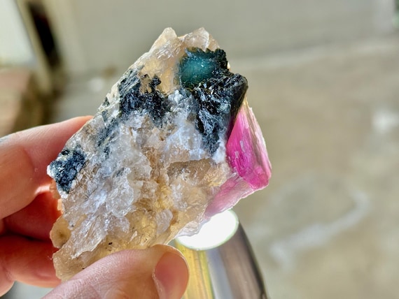 Unicorn Stone Quartz, Purple Lepidolite, Blue Tourmaline & Feldspar, 129g, Coronel Murta, Minas Gerais, Brazil A476