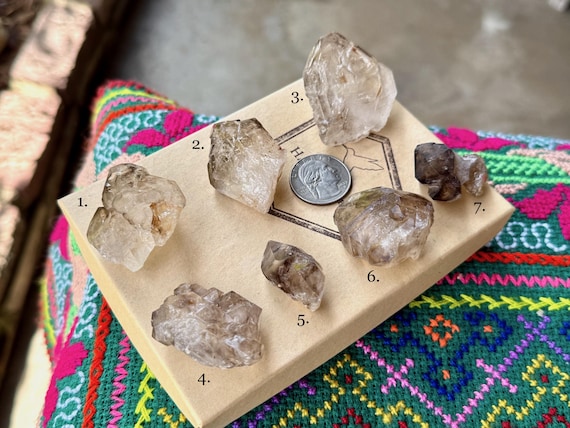 Elestial Smoky Jacare Quartz, Choose ONE of Seven, Manifestation & Inner Truth, Aracuai, Minas Gerais, Brazil A085