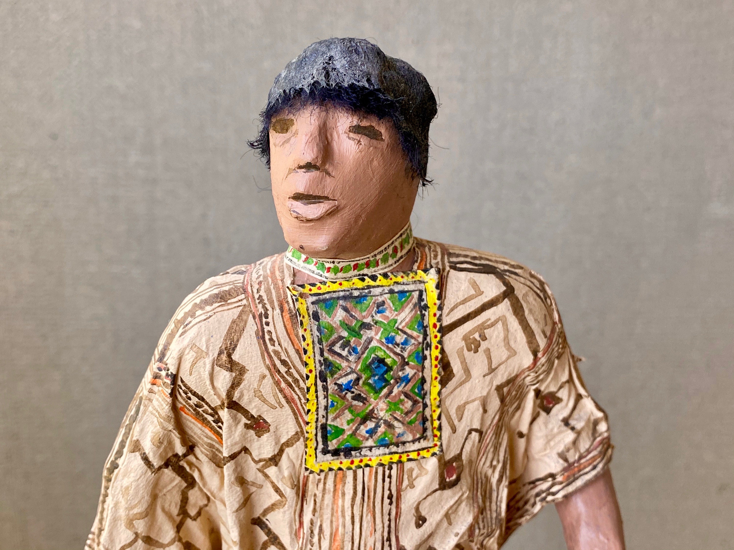 Vintage Shipibo Folk Art from Museum Display, Shamanic Folk Art Doll