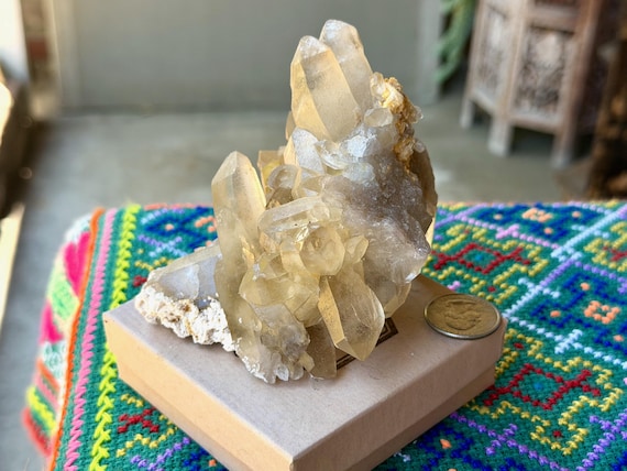 Citrine Cluster, Self-Standing, 450g, Manifestation & Creativity, Aracuai, Minas Gerais, Brazil V639