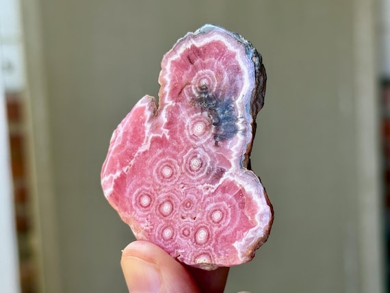 Rhodochrosite Stalactite Slice, 61g, Semi-Polished, Natural Rhodochrosite, Heart Healer, Capillitas Mine, Catamarca, Argentina T583