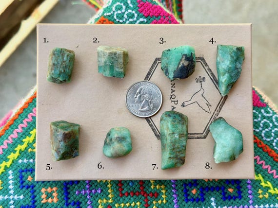 Emerald, Natural Raw & Unpolished, Choose ONE of Eight, Abundance and Heart Healing, Amazonas, Brazil BB441