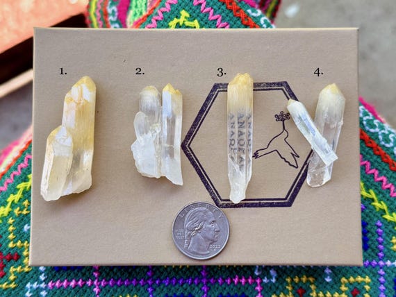 Mango Quartz, Orange Halloysite Inclusion, Choose ONE of Four, Crown Chakra, Boyaca, Colombia A738
