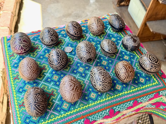 Shaman Rattle, Traditional Shipibo Gourd Shaker, Medium Size, Handmade in Iquitos, Peru