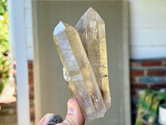 Smoky Lemurian Quartz, Tantric Twin with Double Termination, 314g, New Find, Serra do Cabral, Minas Gerais, Brazil W204