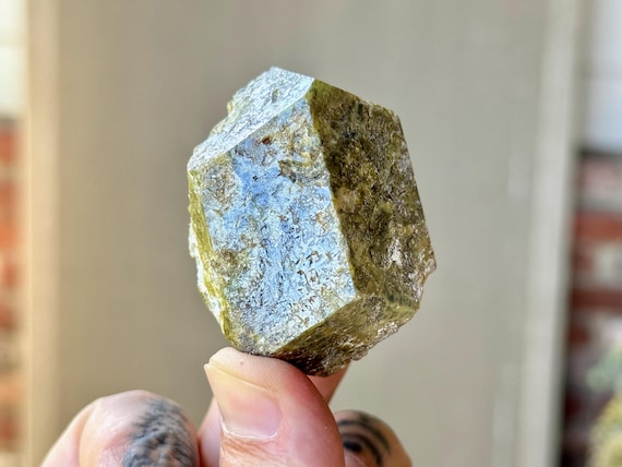 Green Garnet, Natural Dodecahedron Formation, 151g, Heart Chakra Stone for Manifestation, Prosperity, and Abundance, Mali S494