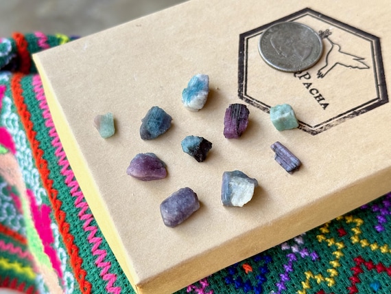 Paraiba Tourmaline Lot, 10 pcs (9g), Bicolor Blue & Pink, Rio Grande Del Norte, Brazil A378