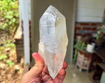 Himalaya-kathedraalkwarts, waterhelder, 645 g, hoogtekwarts, hartheling en -zuivering, India X176