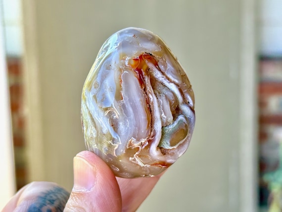 Enhydro Ocean Agate with Ancient Moving Water, 96g, Rare Find, Earth and Water Elements, Stability and Self-Reliance, Brazil A371