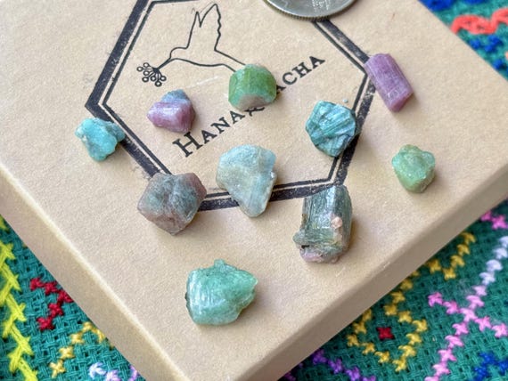 Paraiba Tourmaline Lot, 10 pcs (10.3g), Pink, Green, Purple & Blue, Rio Grande Del Norte, Brazil A668