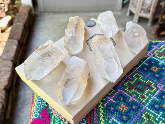 Lemurian Quartz Mixed Lot, Clear & Mild Smoky Lemurians, Semi-Polished, 6 pcs (1 Kilo), Minas Gerais, Brazil WS216