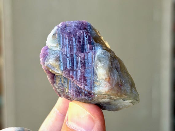 Paraiba Tourmaline Quartz, Bicolor Pink & Purple, 56g, New Find, Rio Grande Del Norte, Brazil B343