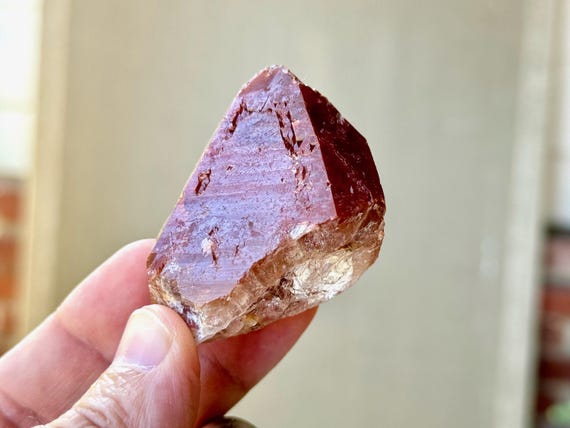 Red Dreamcoat Quartz with Trigons, 84g, New Find, Root Chakra Crystal for Grounding and Protection, Goias, Brazil R797