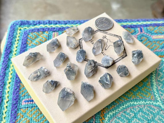 Smoky Quartz with Black Tourmaline Lot, 20 Pieces, Root Chakra, Grounding & Protection, Bahia, Brazil S969