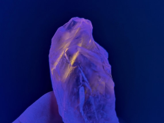 Powellite Phantom Root Quartz, UV Reactive, 75g, Natural Raw & Unpolished, Bahia, Brazil B659