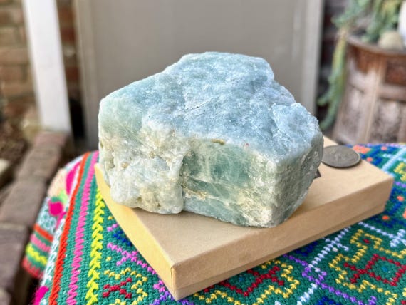 Aquamarine, Self-Standing, 946g, Natural Raw Aquamarine, Emotional Cleansing & Expression, Bahia, Brazil V251