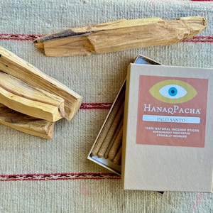 Palo Santo Incense Sticks, 100% Natural Handmade Incense for Cleansing and Purification, Box of 20, Sustainably Harvested in Peru
