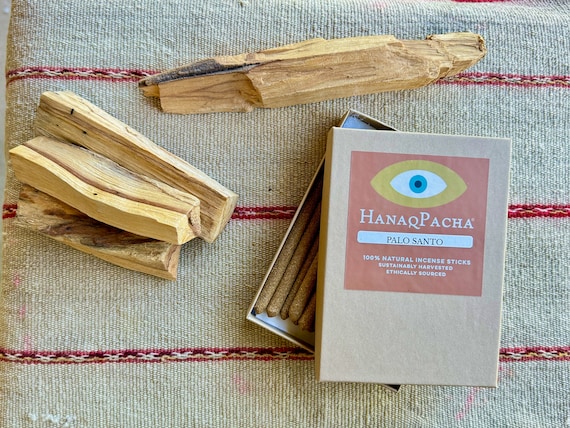 Palo Santo Incense Sticks, 100% Natural Handmade Incense for Cleansing and Purification, Box of 20, Sustainably Harvested in Peru