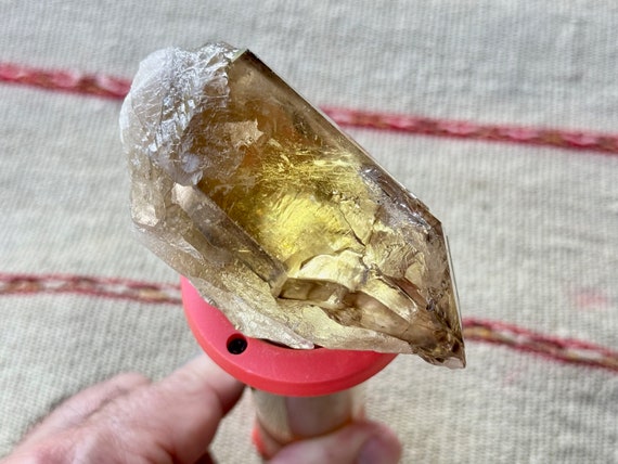 Elestial Citrine from Jenipapo with Rainbow, Excellent Clarity and Vibrant Golden Hue, New Find, Highest Quality, Bahia, Brazil X851