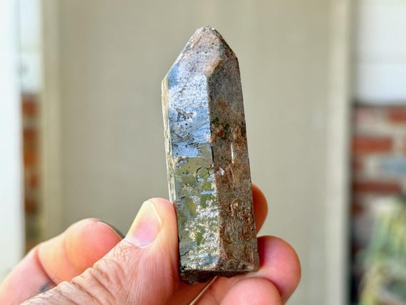 Smoky Lodolite Quartz, Green Chlorite Inclusions, 50g, Nature Spirits & Purification, Corinto, Minas Gerais, Brazil T625