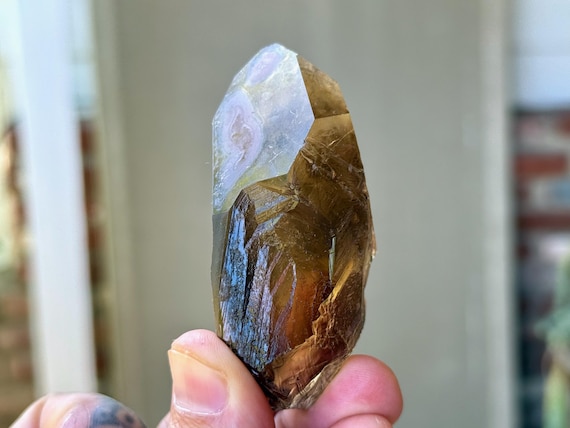 Pele's Dream Lemurian, Smoky Citrine, 98g, New Find, Shadow Work & Trauma Healing, Goias, Brazil A559