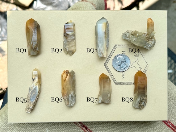 Bone Quartz, Your Choice of 8 Angel Phantom Quartz with Orange and White Amphibole Inclusions, Connect with Guardian Angels, Pakistan R111