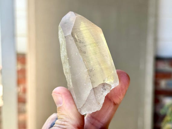 Golden Healer Lemurian Quartz, 142g, Old Find, Crown Chakra Crystal, Serra do Cabral, Minas Gerais, Brazil S572