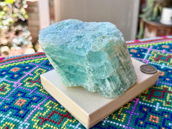Paraiba Aquamarine, Natural Formation, 1.2 Kilogram, New Find, Throat Chakra & Emotional Clearing, Brazil W549