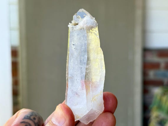 Laser Quartz with Black Tourmaline, Double Terminated, 74g, New Find, Energetic Clearing, Diamantina, Minas Gerais, Brazil T290