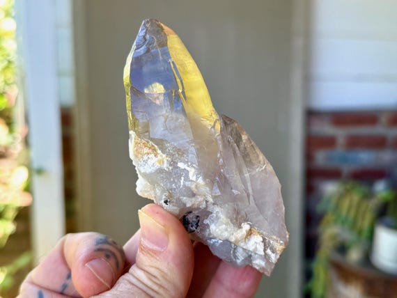 Tessin Habit Citrine, Mother & Child Formation with Etched Facets, 137g, New Find, Conselheiro Pena, Minas Gerais, Brazil S884
